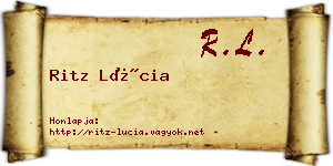 Ritz Lúcia névjegykártya